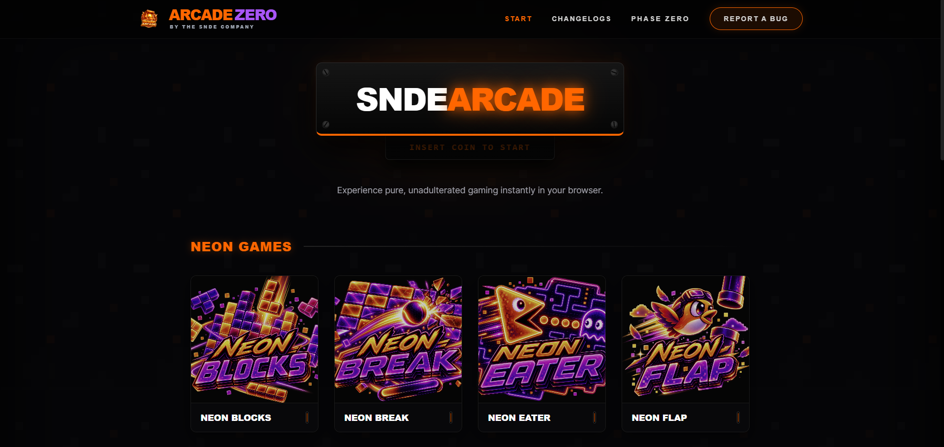 SndeArcade Dashboard Launch Interface